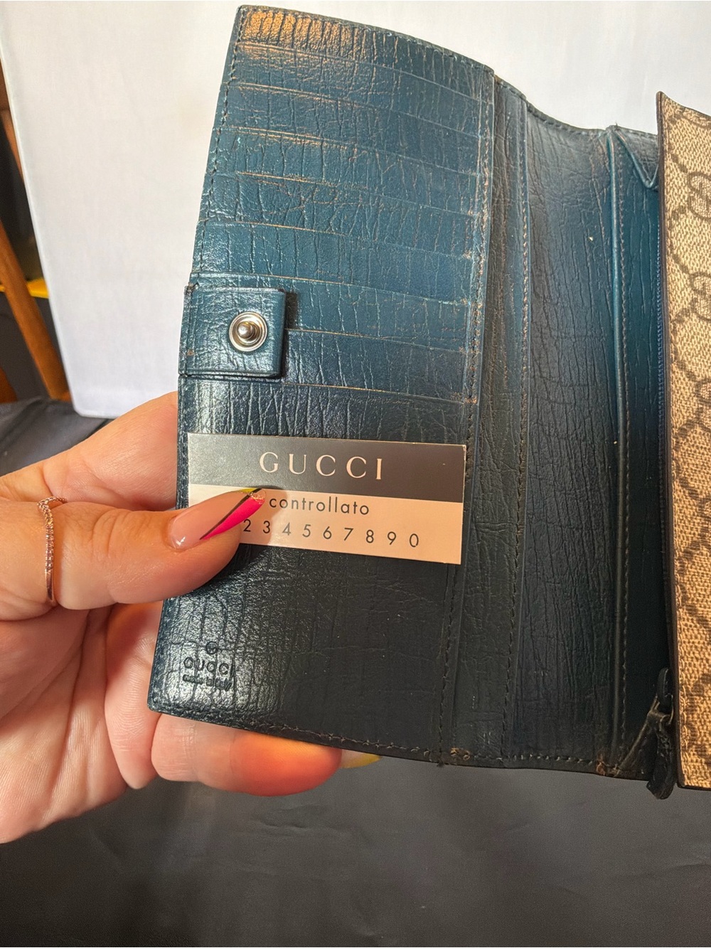 Gucci Beige and Brown GG Canvas Long Wallet - Picture 8 of 10
